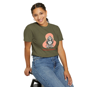 Unisex Garment-Dyed T-shirt | Peace, Love, and Puppy Poses