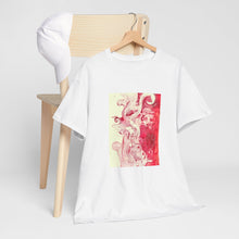 Load image into Gallery viewer, Unisex Heavy Cotton Abstract White and Red Flowing Tee S - 5 XL
