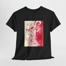 Load image into Gallery viewer, Unisex Heavy Cotton Abstract White and Red Flowing Tee S - 5 XL
