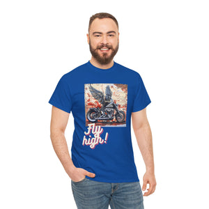 Men's Heavy Cotton Motorcycle Fly High Tee S - 5 XL