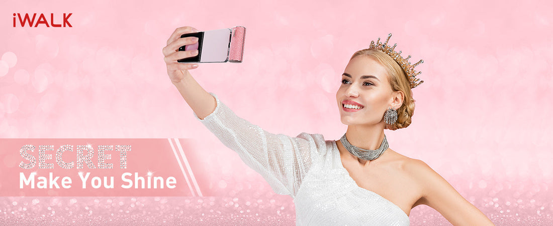 iWALK USB C Portable Charger, 4500mAh Ultra-Compact Small Power Bank, Sparkly Battery Pack Compatible with iPhone 16/15, 16 Plus, 16 Pro, 16 Pro Max, Samsung Galaxy S25, S24, S23 Ultra Z Flip5